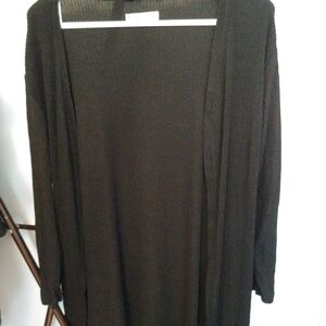Women's Black Open Front Cardigan Sweater